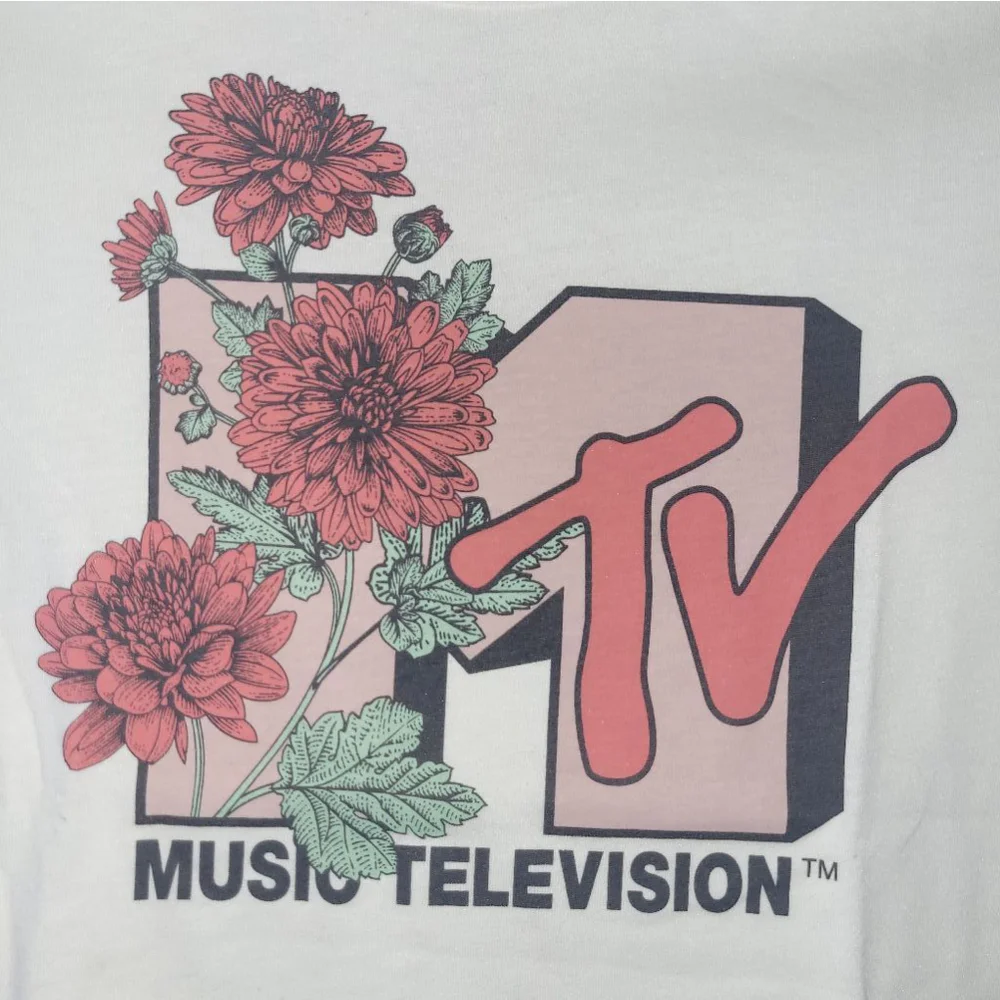 Women's MTV White T-Shirt Size S - Picture 5 of 6